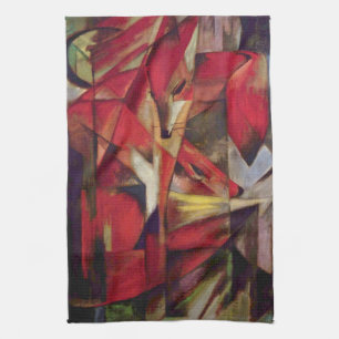 Linge De Cuisine Renards par Franz Marc, Art Cubisme Abstrait Vinta