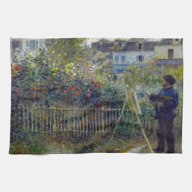 Linge De Cuisine Renoir - Claude Monet Peinture dans son jardin (Horizontal)