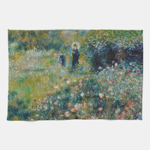 Linge De Cuisine Renoir - Femme avec un parasol dans un jardin