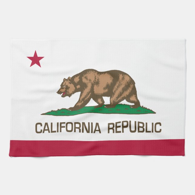 Linge De Cuisine République de la Californie (drapeau d'état) (Horizontal)
