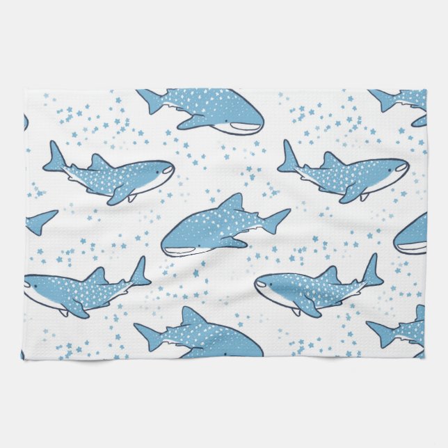 Linge De Cuisine Requin de baleine étoilé (lumière) (Horizontal)