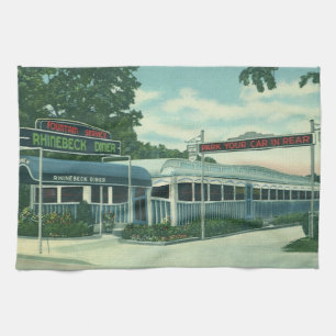 Linge De Cuisine Restaurant Vintage, diner rétro au bord de la rout
