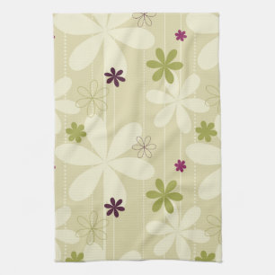 Linge De Cuisine Rétro arrière - plan floral