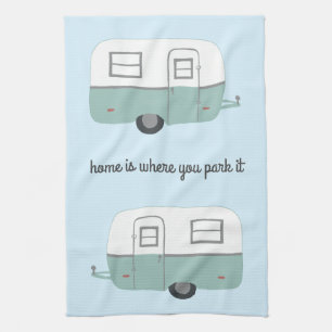 Linge De Cuisine Rétro bleu de la remorque de campeur rv Motorhome