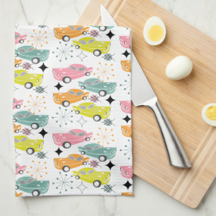 Linge De Cuisine Retro Cars Starburst atomique moderne milieu du si