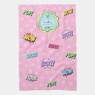 Linge De Cuisine Retro Comic Pop Rose Art Fun Cuisine pâtisserie Ch