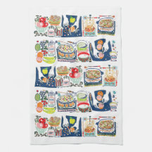 Retro Cuisine Cuisinière Livre Illustration Marine