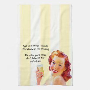 Linge De Cuisine Rétro femme au foyer avec la citation bue drôle de
