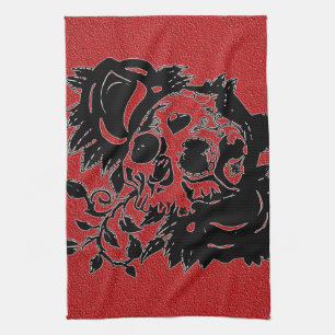 Linge De Cuisine Rétro jour du crâne grunge mort de sucre