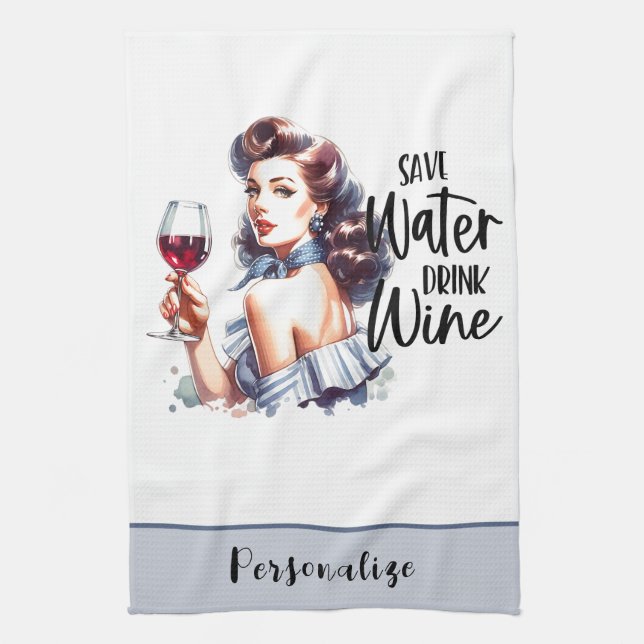 Linge De Cuisine Retro les années 50 Glam Housewoman Drôle Humour s (Vertical)