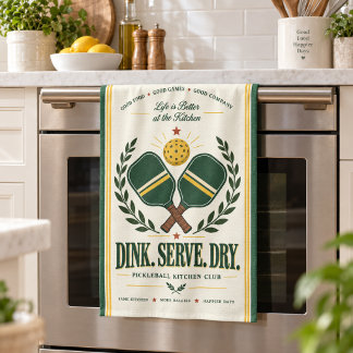 Linge De Cuisine Retro Pickleball Kitchen Towel