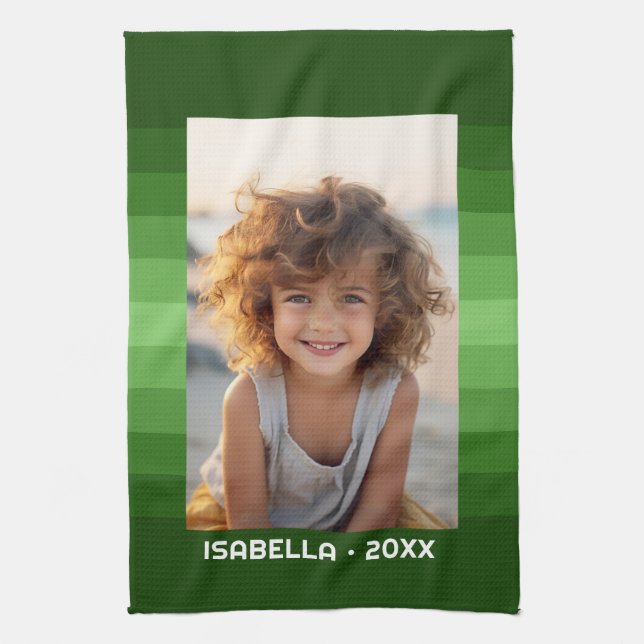 Linge De Cuisine Retro Stripes - Christmas Green - Simple Photo (Vertical)