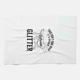 Linge De Cuisine Rétro T-Shirt à Poils de Chien Pailleté Golden Ret