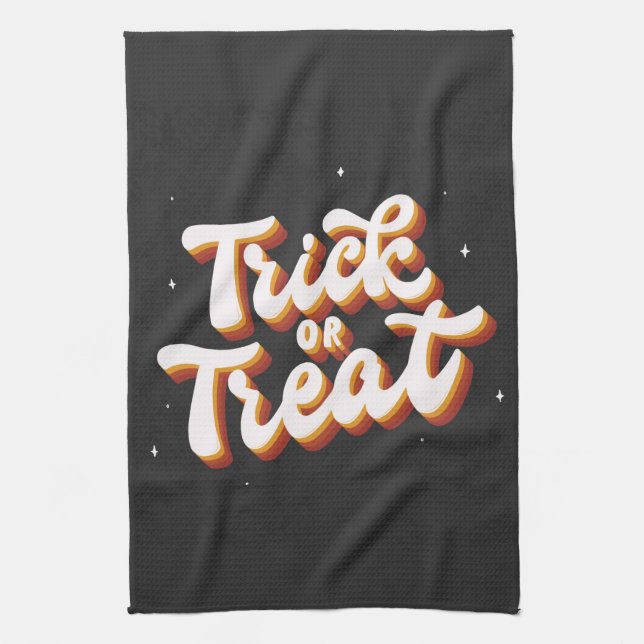 Linge De Cuisine Retro Trick ou Treat (Vertical)
