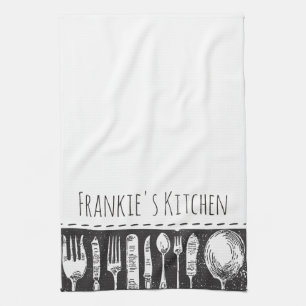 Linge De Cuisine Rétros couverts illustrés