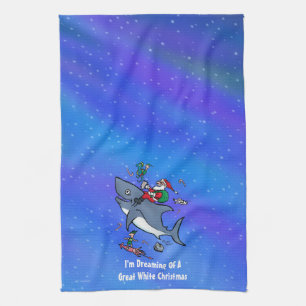 Linge De Cuisine Rêver D'Un Grand Noël De Requin Blanc