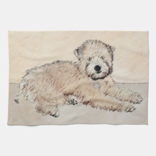 Linge De Cuisine Revêtu doux Roue Peinture Terrier Art original