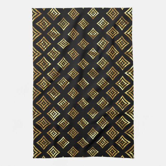 Linge De Cuisine Rhomboïde Or brillant (Vertical)