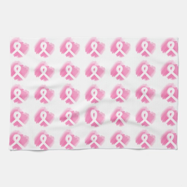 Linge De Cuisine Ribbon de sensibilisation au cancer du sein Aquare (Horizontal)