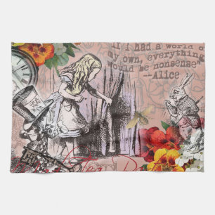 Linge De Cuisine rideau d'alice nonsense pays des merveilles