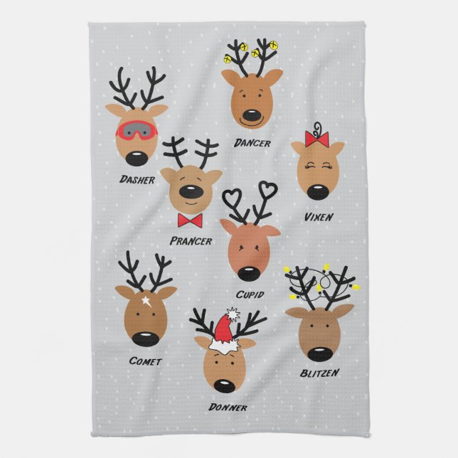 Linge De Cuisine Rinder de Père Noël (Vertical)