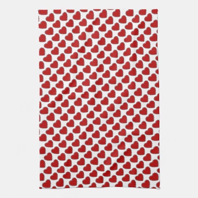 Linge De Cuisine Romantique Valentine amour coeur rouge (Vertical)
