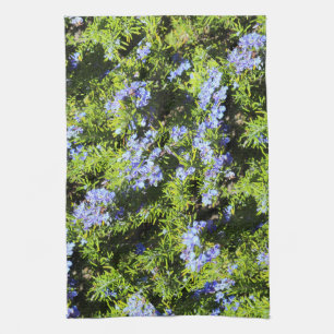 Linge De Cuisine romarin à fleurs bleues