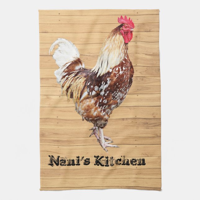 Linge De Cuisine Rooster Chicken Personnaliser ajouter Nom Couleur  (Vertical)