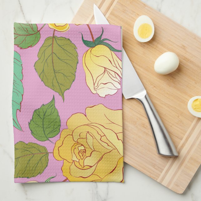 LINGE DE CUISINE ROSE 6 (Quart Plié)