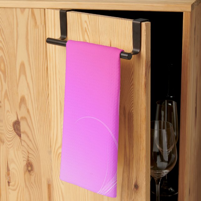 Linge De Cuisine Rose chaud (Pliage en tiers)