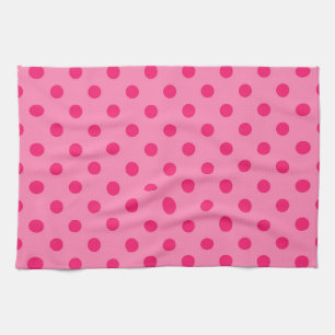 Linge De Cuisine Rose Chaud Sur Pois Rose Design Motif