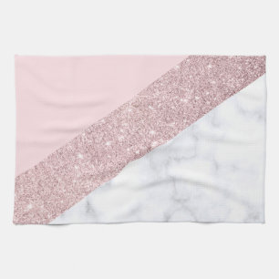 Linge De Cuisine rose de marbre blanc de parties scintillantes