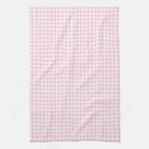 Linge De Cuisine Rose et blanc de pied-de-poule