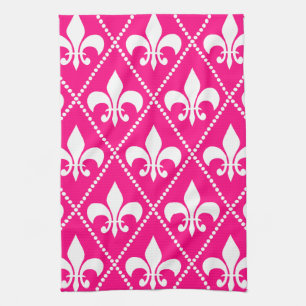Linge De Cuisine Rose Fleur de Lis