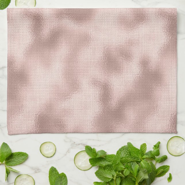 Linge De Cuisine Rose Gold et Rose Tendre Baby Shower de Mariée (Plié)