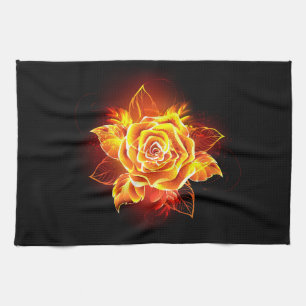 Linge De Cuisine Rose incendie en floraison