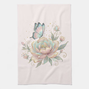 Linge De Cuisine Rose Magique et Papillon Couleurs Pastel
