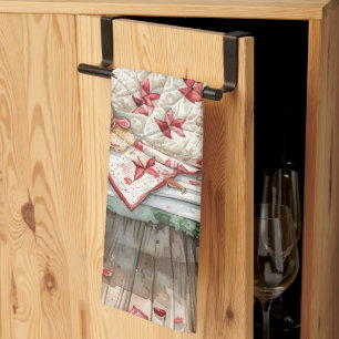 Linge De Cuisine Rose vintage couture avec charmant couette