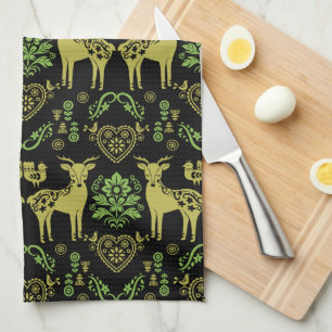 Linge De Cuisine Rosemaling Norwegian Folk Art