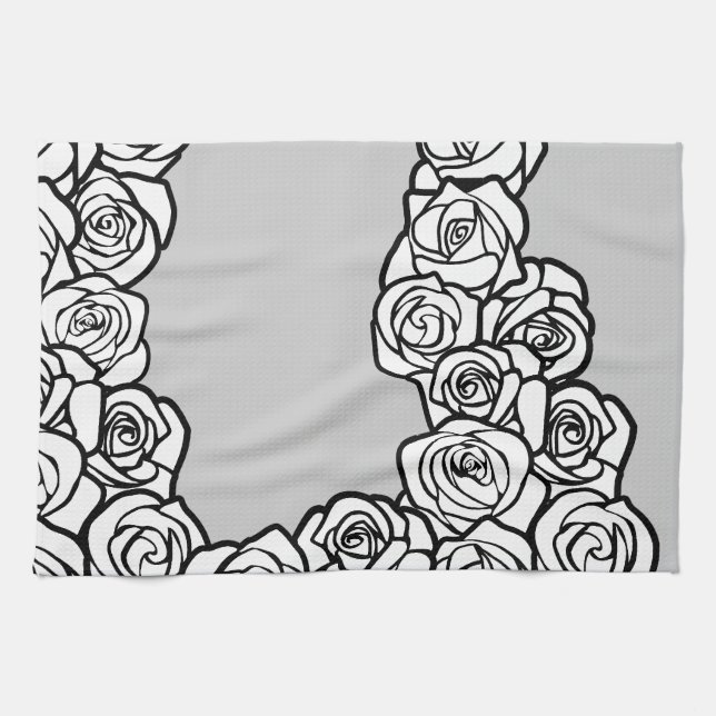 Linge De Cuisine Roses blanches Vintages (Horizontal)
