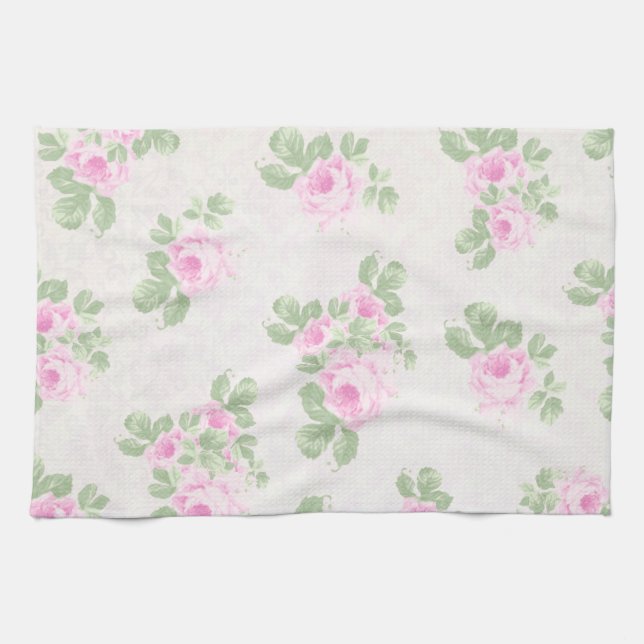 Linge De Cuisine Roses roses chics floraux vintages (Horizontal)