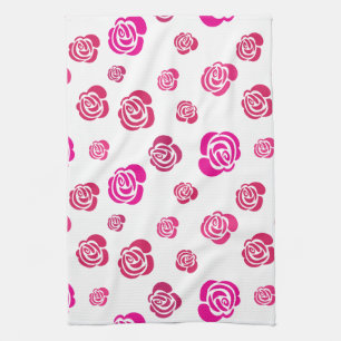 Linge De Cuisine Roses roses rouges et magenta dans un Motif fleuri