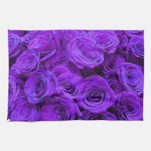 Linge De Cuisine roses violet romantique, joli bouquet de rose