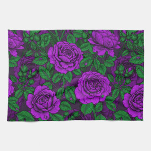 Linge De Cuisine Roses violets