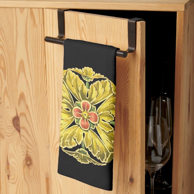 Linge De Cuisine Rosette architecturale antique n° 3 (Pliage en tiers)