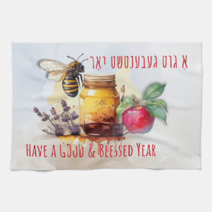 Linge De Cuisine Rosh Hashana Yiddish Salutations Honey Apple