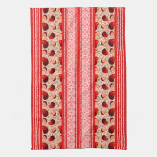 Linge De Cuisine Rouge à lèvres Apple Watercolor Stripes et Cercles
