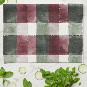 Linge De Cuisine Rouge Bourgogne Crème verte Blanc Plaid