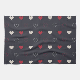 Linge De Cuisine Rouge & cœur foncé motif sans couture Mignon Minim