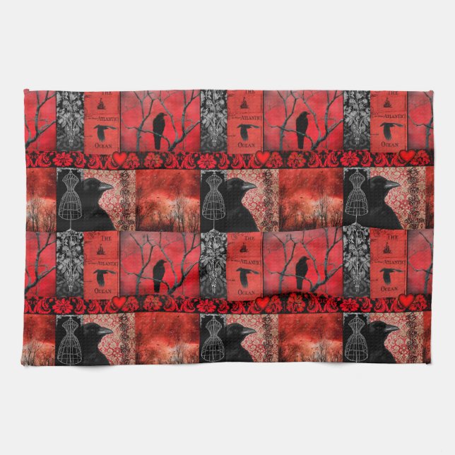 Linge De Cuisine Rouge et blanc (Horizontal)